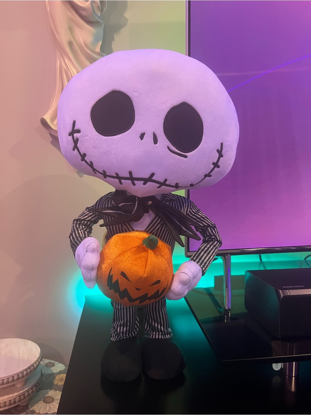 Disney Jack Skellington Plush with Orange Pumpkin